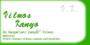 vilmos kanyo business card